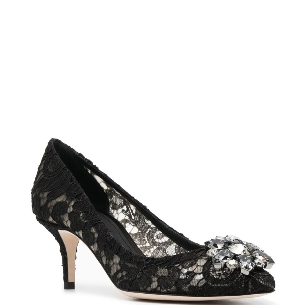 Dolce & Gabbana Bellucci crystal-embellished corded lace pumps